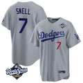 Johmsee LA.Dodgers #7 Blake Snell Player Gray Game World Series Home Stitched Jerseys