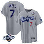 Johmsee LA.Dodgers #7 Blake Snell Player Gray Game World Series Home Stitched Jerseys