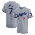 Johmsee LA.Dodgers #7 Blake Snell Player Gray Limited Elite Home Stitched Jerseys