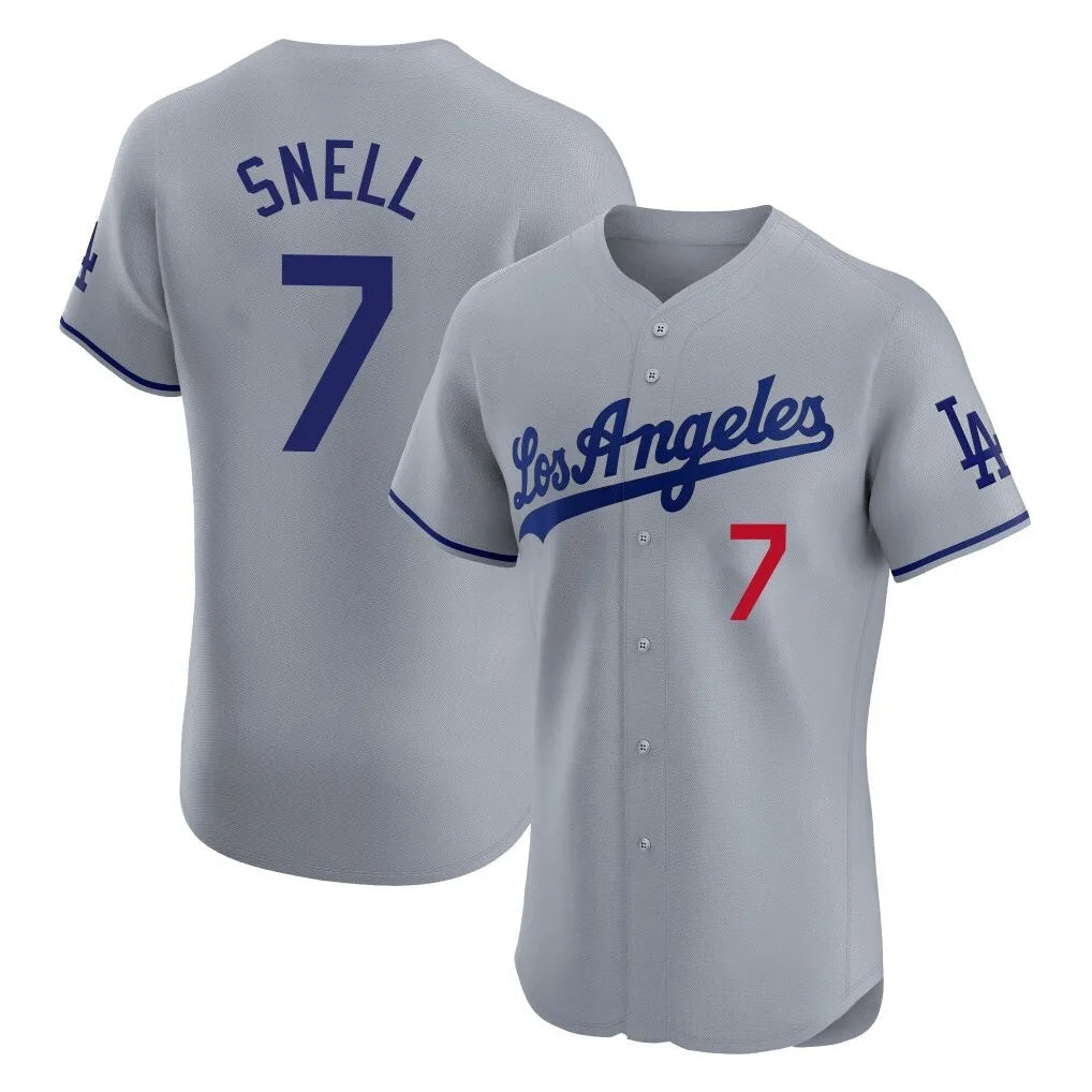 Johmsee LA.Dodgers #7 Blake Snell Player Gray Limited Elite Home Stitched Jerseys