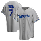 Johmsee LA.Dodgers #7 Blake Snell Player Gray Road Game Stitched Jerseys