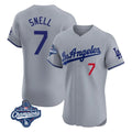 Johmsee LA.Dodgers #7 Blake Snell Player Gray World Series Meet Limited Elite Home Stitched Jerseys