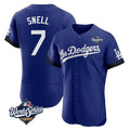 Johmsee LA.Dodgers #7 Blake Snell Player Royal City Connect Elite World Series Home Stitched Jerseys
