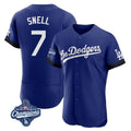 Johmsee LA.Dodgers #7 Blake Snell Player Royal City Connect Elite World Series Meet Home Stitched Jerseys