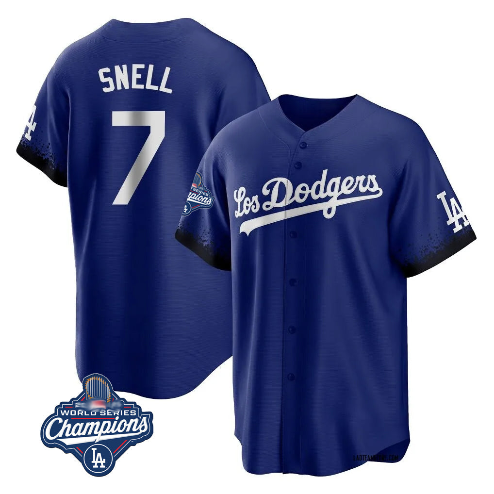 Johmsee LA.Dodgers #7 Blake Snell Player Royal City Connect Game World Series Meet Stitched Jerseys