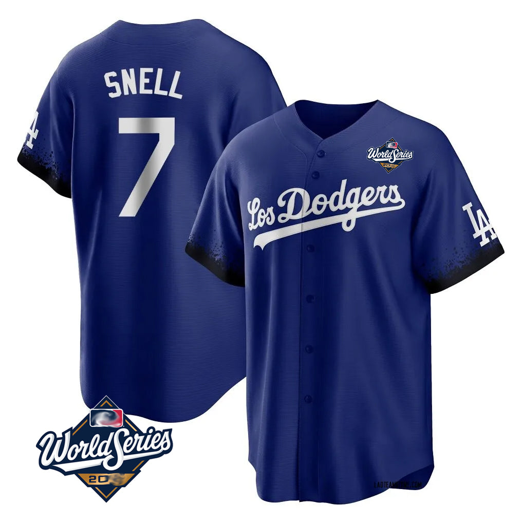 Johmsee LA.Dodgers #7 Blake Snell Player Royal City Connect Game World Series Stitched Jerseys