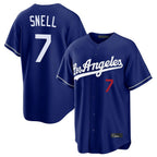 Johmsee LA.Dodgers #7 Blake Snell Player Royal Game Home Stitched Jerseys