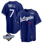 Johmsee LA.Dodgers #7 Blake Snell Player Royal Game World Series Home Stitched Jerseys