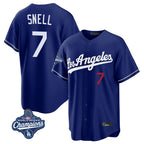 Johmsee LA.Dodgers #7 Blake Snell Player Royal Game World Series Meet Home Stitched Jerseys