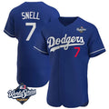 Johmsee LA.Dodgers #7 Blake Snell Player Royal Limited Elite World Series Home Stitched Jerseys