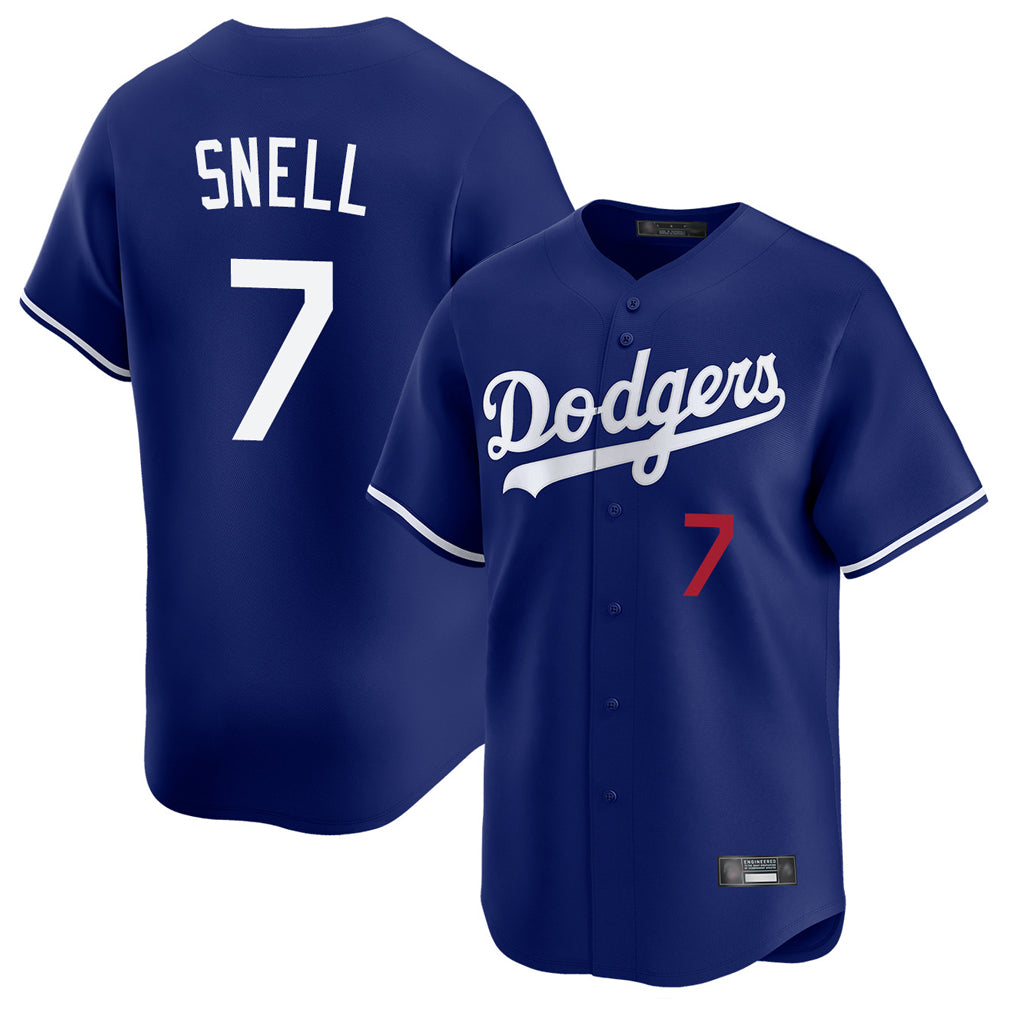 Johmsee LA.Dodgers #7 Blake Snell Player Royal Limited Home Stitched Jerseys