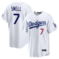Johmsee LA.Dodgers #7 Blake Snell Player White Game Home Stitched Jerseys