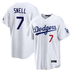 Johmsee LA.Dodgers #7 Blake Snell Player White Game Home Stitched Jerseys