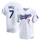Johmsee LA.Dodgers #7 Blake Snell Player White Game Limited Home Stitched Jerseys