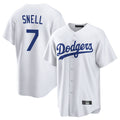 Johmsee LA.Dodgers #7 Blake Snell Player White Game Stitched Jerseys