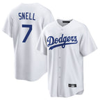 Johmsee LA.Dodgers #7 Blake Snell Player White Game Stitched Jerseys