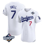 Johmsee LA.Dodgers #7 Blake Snell Player White Limited Elite World Series Home Stitched Jerseys