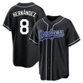 Johmsee LA.Dodgers #8 Enrique Hern¡§¡éndez Player Black Carbon Limited Home Stitched Jerseys