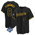 Johmsee LA.Dodgers #8 Enrique Hern¨¢ndez Player Black Gold World Series Meet Limited Home Stitched Jerseys