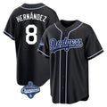 Johmsee LA.Dodgers #8 Enrique Hern¡§¡éndez Player Black World Series Meet Carbon Limited Home Stitched Jerseys