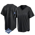 Johmsee LA.Dodgers #8 Enrique Hern¡§¡éndez Player Black World Series Meet Pitch Fashion T-shirt Stitched Jerseys