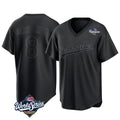 Johmsee LA.Dodgers #8 Enrique Hern¡§¡éndez Player Black World Series Pitch Fashion T-shirt Stitched Jerseys