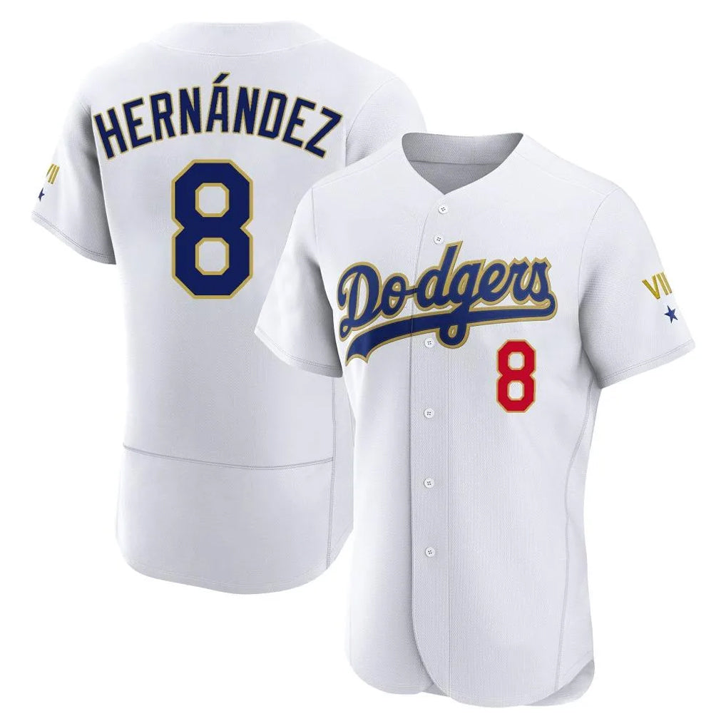 Johmsee LA.Dodgers #8 Enrique Hern¡§¡éndez Player Gold White 2026 Collection Stadium Limited Elite Stitched Jerseys