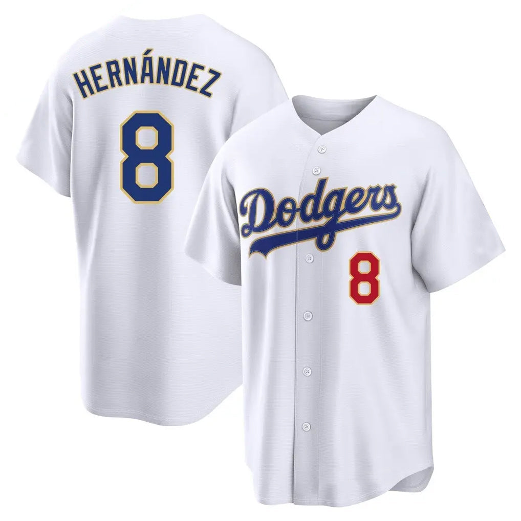 Johmsee LA.Dodgers #8 Enrique Hern¡§¡éndez Player Gold White 2026 Collection Stadium Limited Stitched Jerseys
