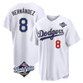 Johmsee LA.Dodgers #8 Enrique Hern¡§¡éndez Player Gold White World Series 2026 Collection Stadium Limited Stitched Jerseys