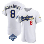 Johmsee LA.Dodgers #8 Enrique Hern¡§¡éndez Player Gold White World Series Meet 2026 Collection Stadium Limited Elite Stitched Jerseys
