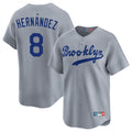 Johmsee LA.Dodgers #8 Enrique Hern¡§¡éndez Player Gray Game Limited Home Stitched Jerseys
