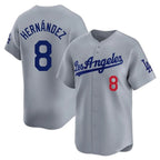 Johmsee LA.Dodgers #8 Enrique Hern¡§¡éndez Player Gray Limited Home Stitched Jerseys