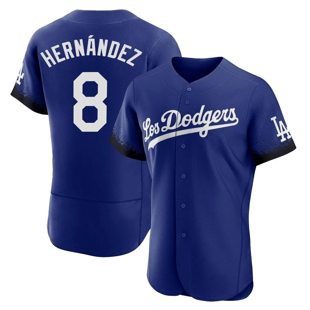 Johmsee LA.Dodgers #8 Enrique Hern¡§¡éndez Player Royal City Connect Elite Home Stitched Jerseys