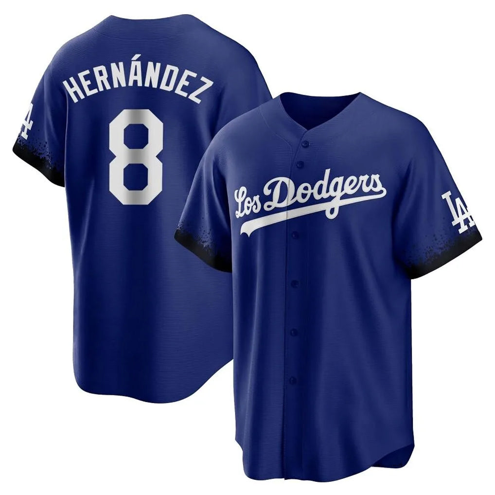 Johmsee LA.Dodgers #8 Enrique Hern¡§¡éndez Player Royal City Connect Home Game Stitched Jerseys