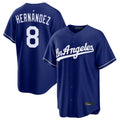 Johmsee LA.Dodgers #8 Enrique Hern¡§¡éndez Player Royal Game Stitched Jerseys