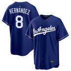 Johmsee LA.Dodgers #8 Enrique Hern¡§¡éndez Player Royal Game Stitched Jerseys
