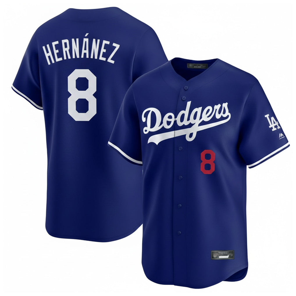 Johmsee LA.Dodgers #8 Enrique Hern¡§¡éndez Player Royal Limited Home Stitched Jerseys
