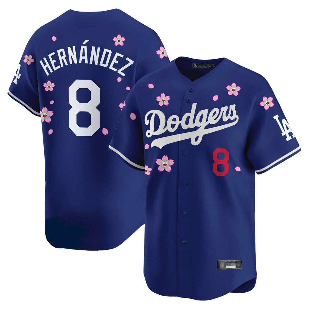 Johmsee LA.Dodgers #8 Enrique Hern¡§¡éndez Player Royal Tokyo Series Vapor Premier Limited Stitched Jerseys