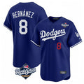 Johmsee LA.Dodgers #8 Enrique Hern¡§¡éndez Player Royal World Series Limited Home Stitched Jerseys