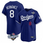 Johmsee LA.Dodgers #8 Enrique Hern¡§¡éndez Player Royal World Series Limited Home Stitched Jerseys