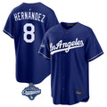 Johmsee LA.Dodgers #8 Enrique Hern¡§¡éndez Player Royal World Series Meet Game Stitched Jerseys