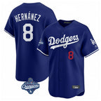 Johmsee LA.Dodgers #8 Enrique Hern¡§¡éndez Player Royal World Series Meet Limited Home Stitched Jerseys