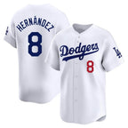 Johmsee LA.Dodgers #8 Enrique Hern¡§¡éndez Player White Limited Home Stitched Jerseys