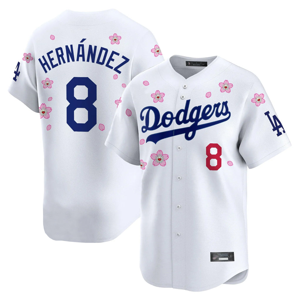 Johmsee LA.Dodgers #8 Enrique Hern¨¢ndez Player White Tokyo Series Vapor Premier Limited Stitched Jerseys