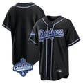 Johmsee LA.Dodgers Blank Player Black Carbon Limited Home World Series Meet Stitched Jerseys
