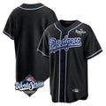 Johmsee LA.Dodgers Blank Player Black Carbon Limited Home World Series Stitched Jerseys