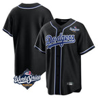 Johmsee LA.Dodgers Blank Player Black Carbon Limited Home World Series Stitched Jerseys