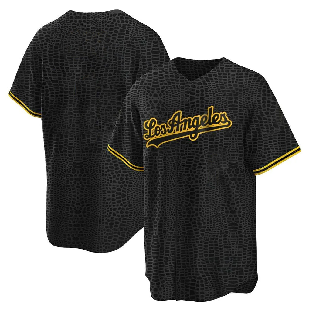 Johmsee LA.Dodgers Blank Player Black Gold Limited Home Stitched Jerseys