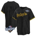 Johmsee LA.Dodgers Blank Player Black Gold Limited Home World Series Stitched Jerseys