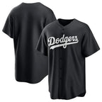 Johmsee LA.Dodgers Blank Player Black Pitch Fashion T-shirt Stitched Jerseys